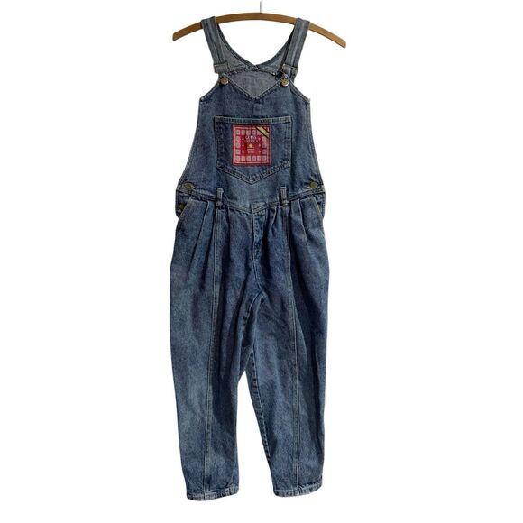 Guess Denim - Guess by Georges Marciano Women Size 2 Blue Denim Bib Overalls Pleated USA 80s